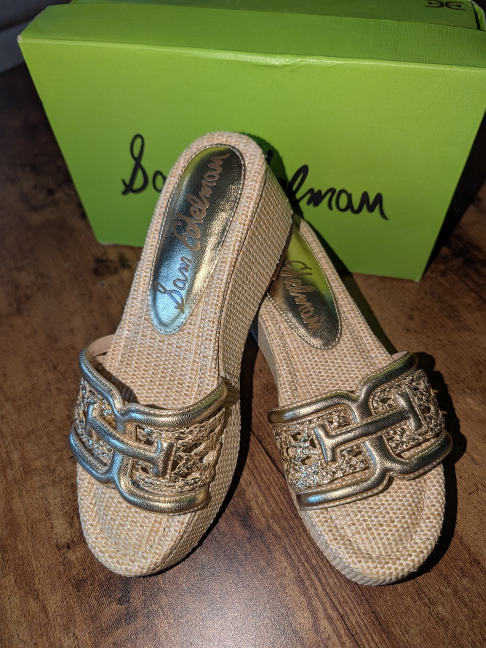 Sam Edelman Gold Braided Slide Sandals - Women's